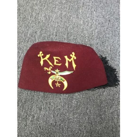 VINTAGE SHRINER BEJEWELED TASSLE WOOL KEM 7 3/8 - Picture 3 of 9